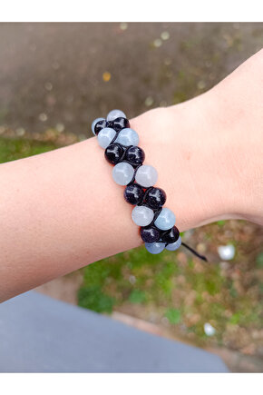 Yıldız&mavi Kuvars Doğal Taş Bileklik