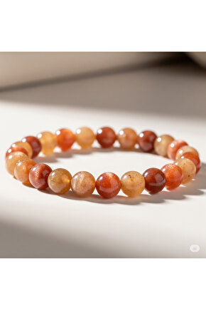 Güneş taşı doğal taş bileklik 6mm