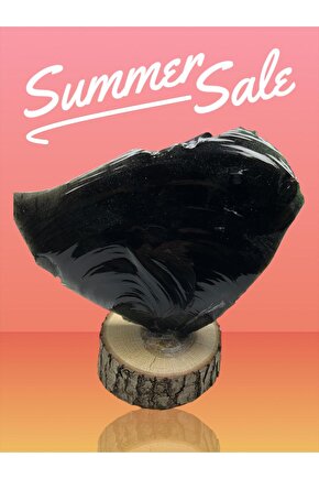 OBSİDYEN STANDLI KAYA(EJDERHA CAMI)(SERTİFİKALI)