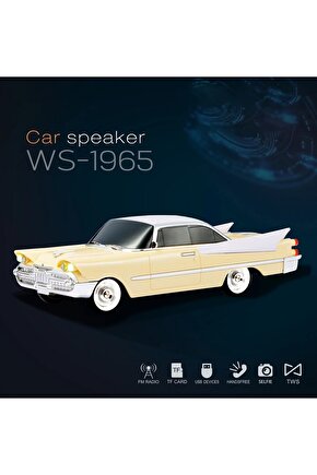 NOSTALJİK ARABA ŞEKLİNDE BLUETOOTH SPEAKER ŞARJLI LED IŞIKLI KABLOSUZ HOPARLÖR FM RADYO SD KART USB