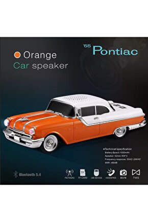 NOSTALJİK ARABA ŞARJLI LED IŞIKLI KABLOSUZ HOPARLÖR BLUETOOTH SPEAKER  FM RADYO SD KART USB
