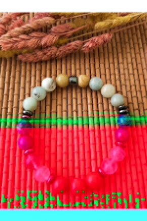 Lapis Yeşim Ay Taşı Kalsit Akuamarin Rutilli Kuvars Doğal Taş Bileklik