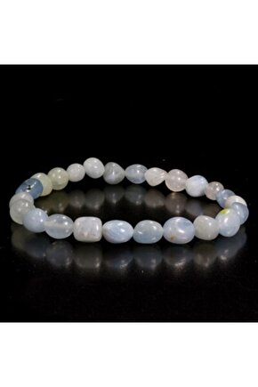 Akuamarin İşlenmemiş Doğal Taş Bileklik