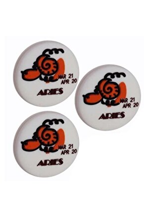 Beyaz 3lü Set Koç Burcu Aries Vibra Stop Tenis Raketi Aksesuarı