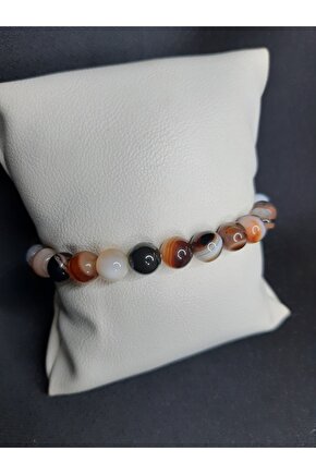 Unisex Doğal Akik Taşı Enerji Bilekliği