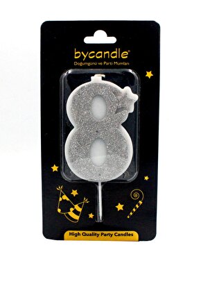 Simli Gri Rakam Mum-8