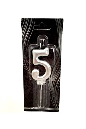 5 Rakam Gümüş Mum