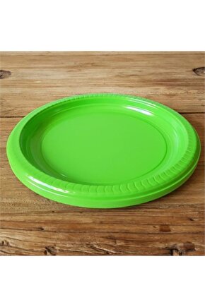 Yeşil Plastik Tabak 22 Cm-25 Adet