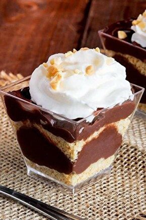 Plastik Prizma Kübik Kapaksız Şeffaf Kase 200cc 12 Adet