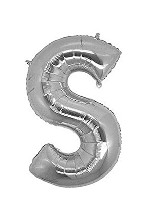 S Harf Silver Folyo Balon Harfli Helyum Balon 100 Cm Dev Boy