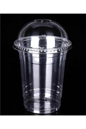 400 Cc Plastik Milkshake Bardak + Kapak 50 Adet