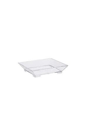 Kristal Kare Mini Tabak Şeffaf 60mm - 50li