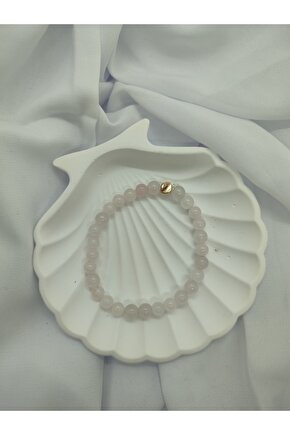 Pembe Kuvars Doğal Taş Bileklik