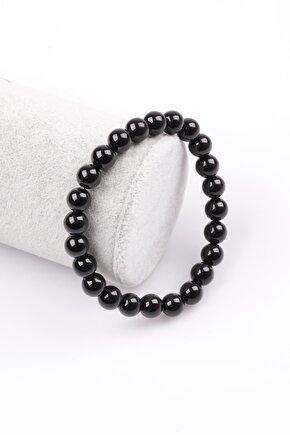 Oniks Doğal Taş Bileklik 8 mm Küre Kesim