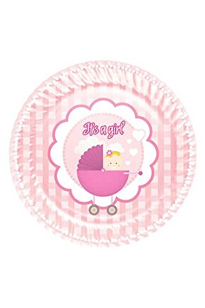 Kikajoy Kız Bebek Karton Tabak 23 Cm 8li