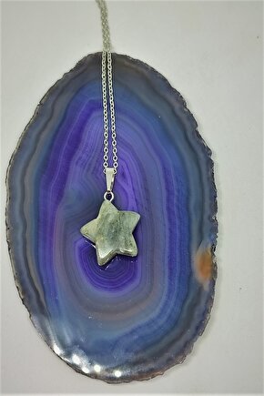 Sertifikalı Labradorit Yıldız Doğaltaş Kolye