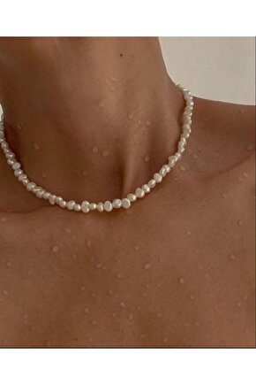 Gerçek Kültür Incisi Barok Inci Kolye, Doğal Tatlı Su Incisi Kolye, Altın Kaplama Doğal Inci Kolye