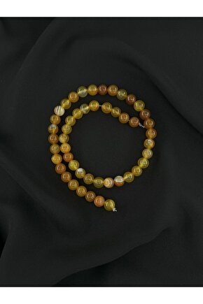 SARI AKİK DÜZ KESİM DOĞALTAŞ 8 MM DİZİ