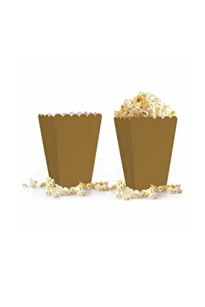 Gold Renkli Karton Mısır Kutusu 8li (popcorn)