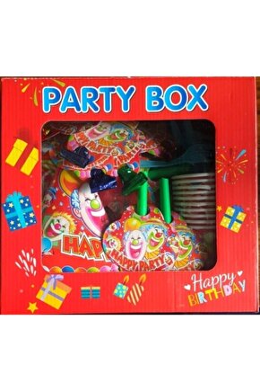 Parti Box Kutlama Seti - Çoçuklar Için 10 Kişilik (1 Paket) Renk Kırmızı