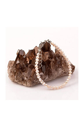 Gerçek İnci 4 mm Gümüş Bileklik