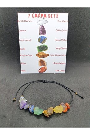 Doğal 7 Çakra Taşı Bileklik Orijinal Doğal Taş