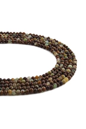 Krizopras Doğal Taş Parlak Küre Kristal Kesim 3mm Dizi [AA]