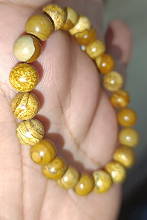 Odun Jasper Taşı 8 mm Natural Doğaltaş Bileklik