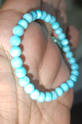 Mavi Taşı 6 mm Natural Doğaltaş Bileklik