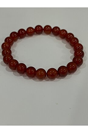 Kırmızı Akik Doğal Taş Bileklik Hediyelik Unisex Bileklik Stres Cesaret ve Odaklanma Taşı