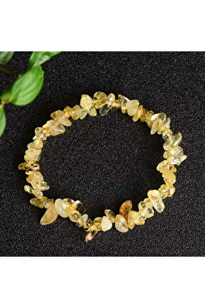 ✨ Sitrin Para Taşı Kırıktaş Bileklik – Bereket ve Pozitif Enerji ✨100%100 doğaltaş.