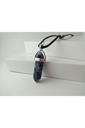 Unisex Sodalit Taşı Çivi Şeklinde Kolye