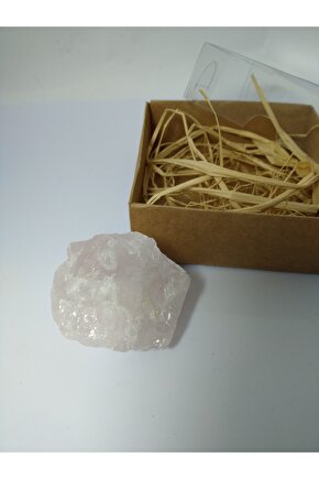 Pembe Kuvars Taşı Biblo Ham Doğaltaş Biblo (80-90 Gr)