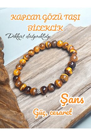 Doğal Taş Kaplan Gözü Taşı Bileklik