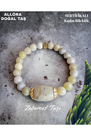 Doğal Taş Bileklik Zebercet Taşı