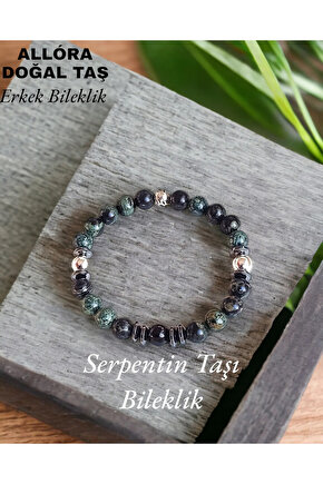 Doğal Taş Bileklik Serpentin Taşı
