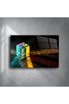 Kristal Cam Küp Prizma Duvar Sanatı