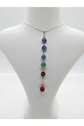 Doğal Taşlı Çakra Kolyesi 33 Cm