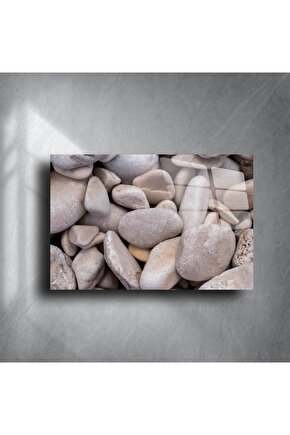 Düz Bej Nehir Çakılı Duvar Sanatı