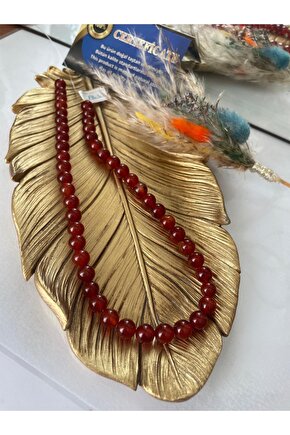 Kırmızı Carnelıan Karnelyan Akik Doğal Taş Dizi (8 Mm) (sertifikalı)