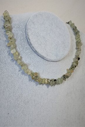 Sertifikalı Prinayt Prehnit Kırıktaş Doğaltaş Kolye