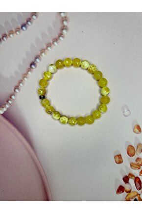 Sarı Akik Doğal Taş Bileklik-%100 Orijinal