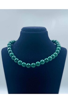 Malakit Aa Kalite Doğal Taş Kolye 8 Mm Küre Kesim