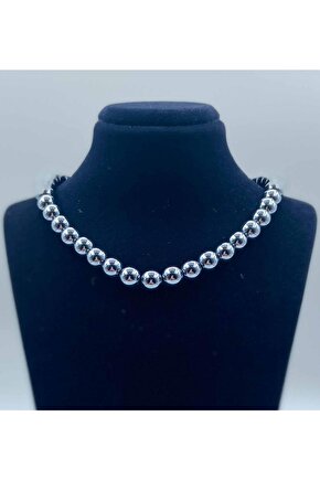 Terahertz Doğal Taş Kolye 8 Mm Küre Kesim