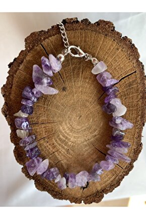 Ametist Taşı Kırıktaş Doğal Taş Bileklik