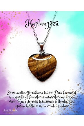 Doğaltaş Kalp Kaplangözü Kararmaz Zincirli Kolye