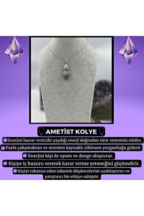 HAM AMETİST KOLYE
