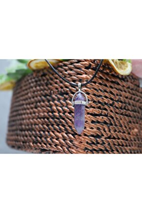 Ametist Kurşun Doğaltaş Kolye