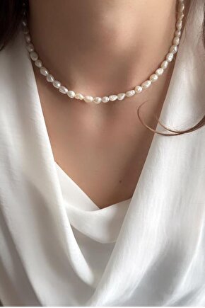 İnci Kolye-Istiridye Incisi, Barok Inci Kolye -küçük-gerçek 5 mm Kum inci