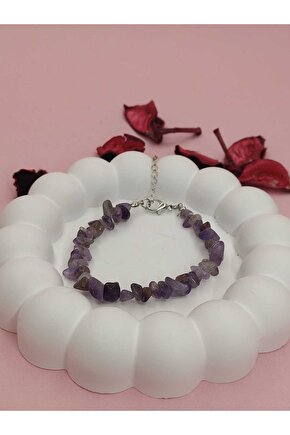 Ametist Kırık Taş bileklik Doğal Taş